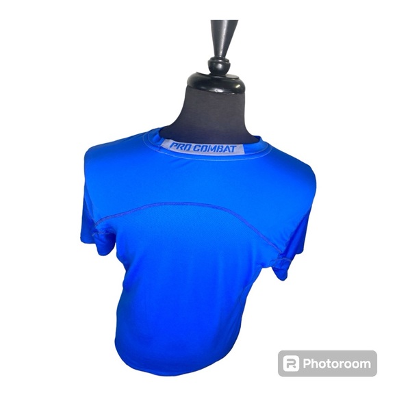 Nike Pro Combat Dri-Fit Athletic Shirt Men’s Blue Size Large EUC - Picture 6 of 10